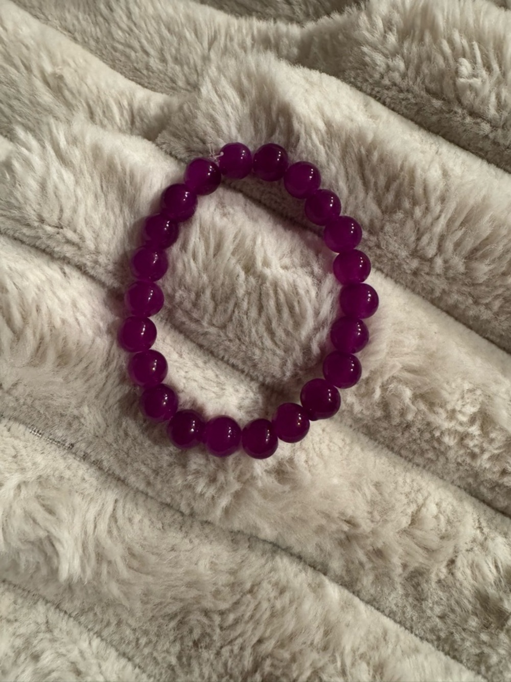 Purple Beaded Stretch Bracelet